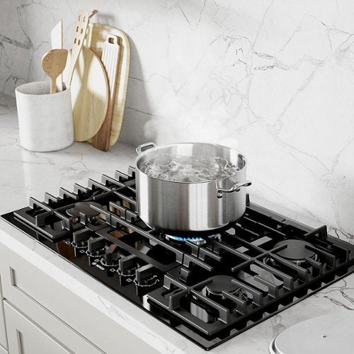 Bosch - 800 Series 30" Built-In Gas Cooktop with 5 burners with FlameSelect and LP Conversion - Black Stainless Steel