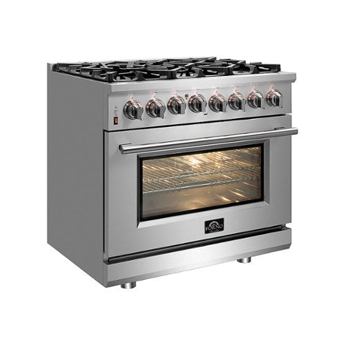 Forno Appliances - 30 in. Wide 5 Burner Massimo 4.32 Cu. Ft. Freestanding Dual Fuel Range - Stainless Steel