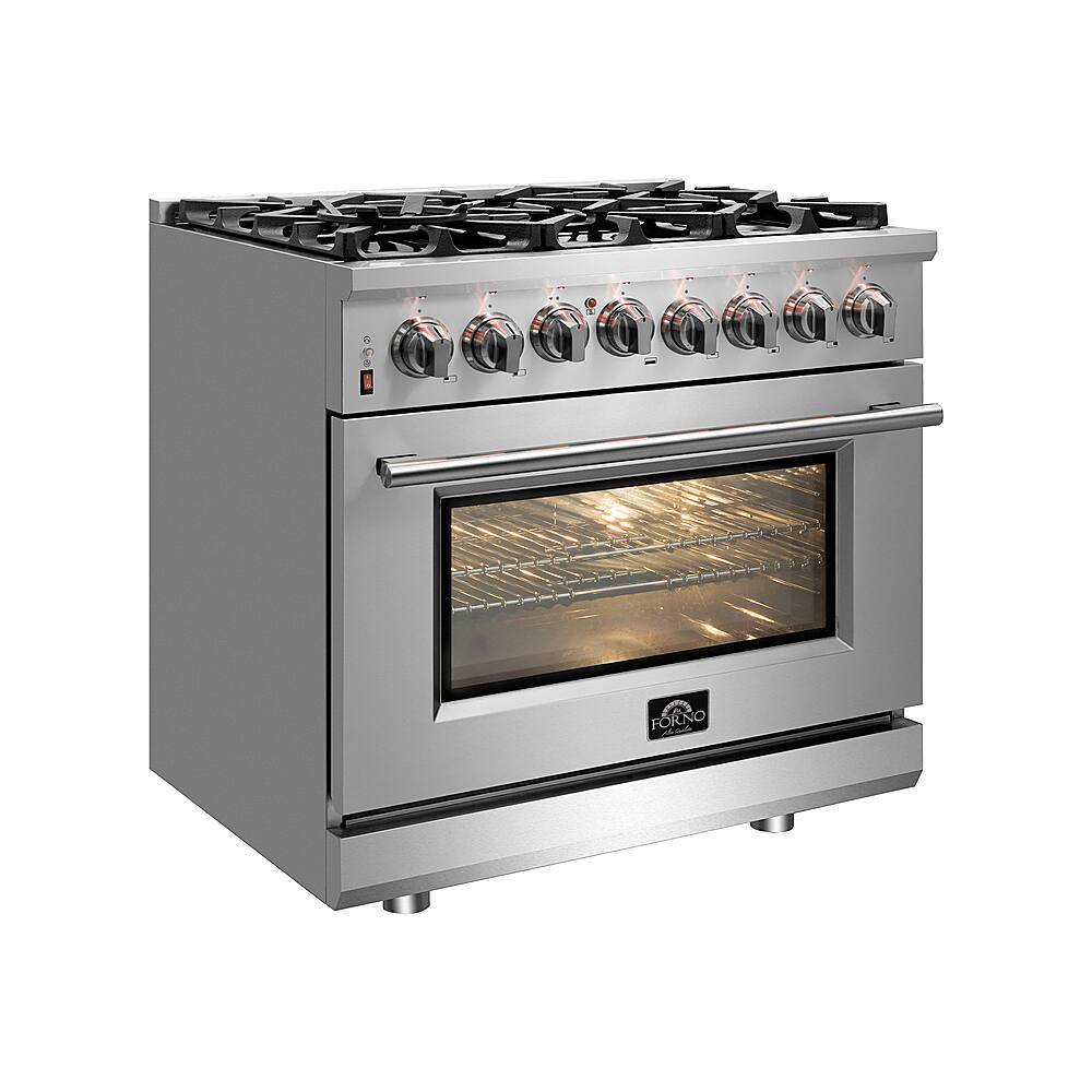 Forno Appliances - 30 in. Wide 5 Burner Massimo 4.32 Cu. Ft. Freestanding Dual Fuel Range - Stainless Steel
