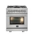 Forno Appliances - 30 in. Wide 5 Burner Massimo 4.32 Cu. Ft. Freestanding Dual Fuel Range - Stainless Steel