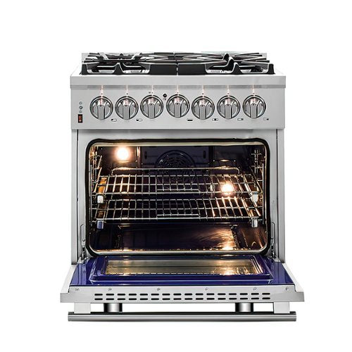 Forno Appliances - 30 in. Wide 5 Burner Massimo 4.32 Cu. Ft. Freestanding Dual Fuel Range - Stainless Steel