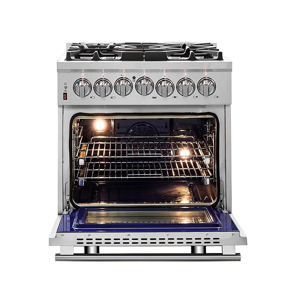 Forno Appliances - 30 in. Wide 5 Burner Massimo 4.32 Cu. Ft. Freestanding Dual Fuel Range - Stainless Steel