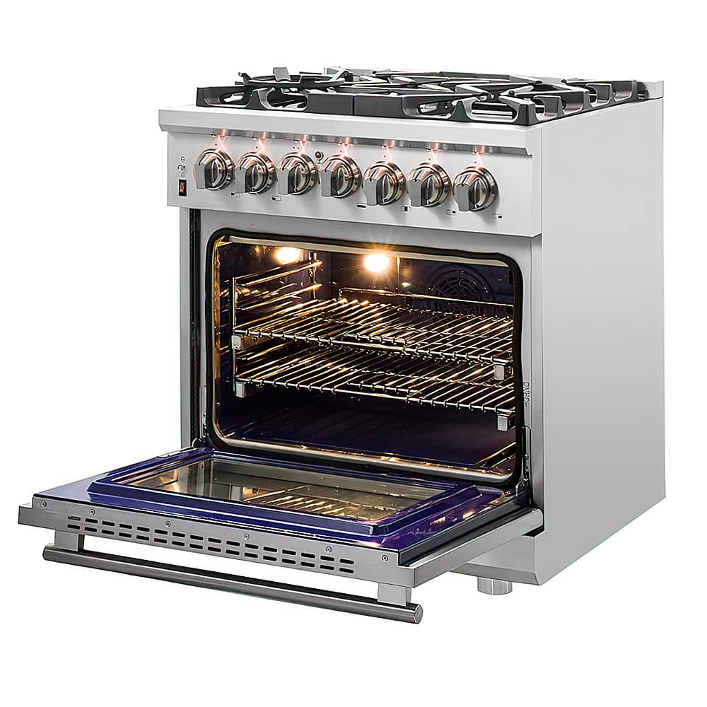 Forno Appliances - 30 in. Wide 5 Burner Massimo 4.32 Cu. Ft. Freestanding Dual Fuel Range - Stainless Steel