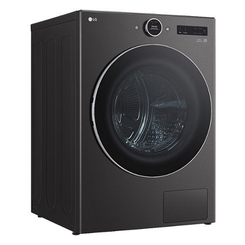 LG - 7.8 Cu. Ft. Stackable Smart Electric Dryer with Ventless Heat Pump Technology - Black Steel