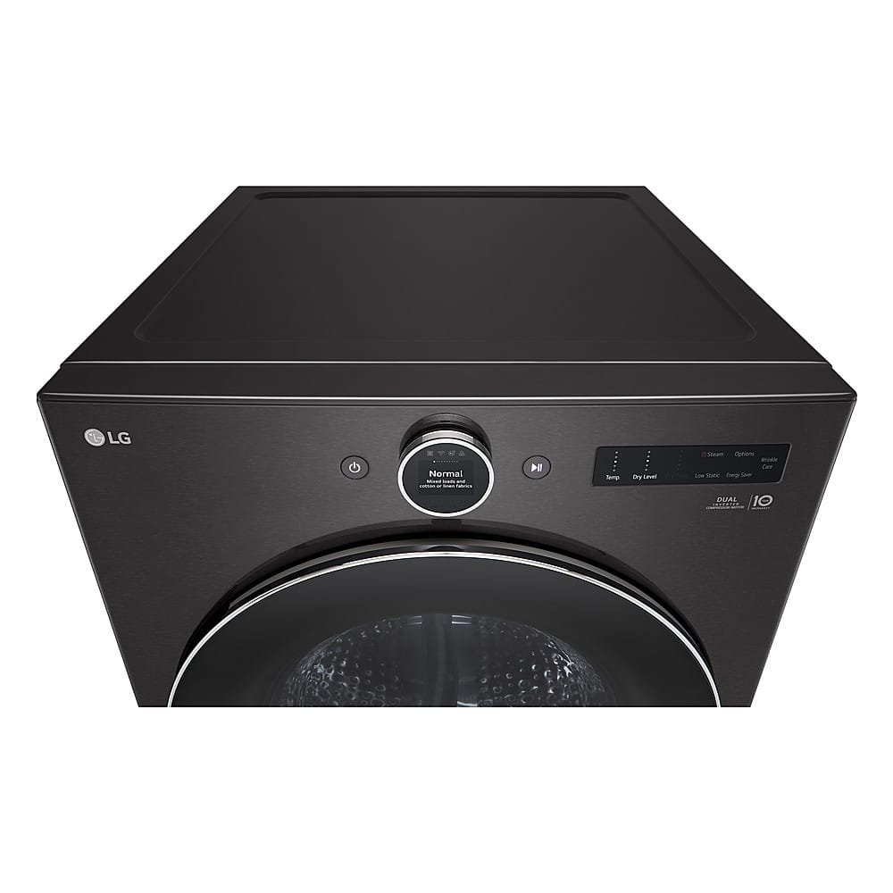 LG - 7.8 Cu. Ft. Stackable Smart Electric Dryer with Ventless Heat Pump Technology - Black Steel
