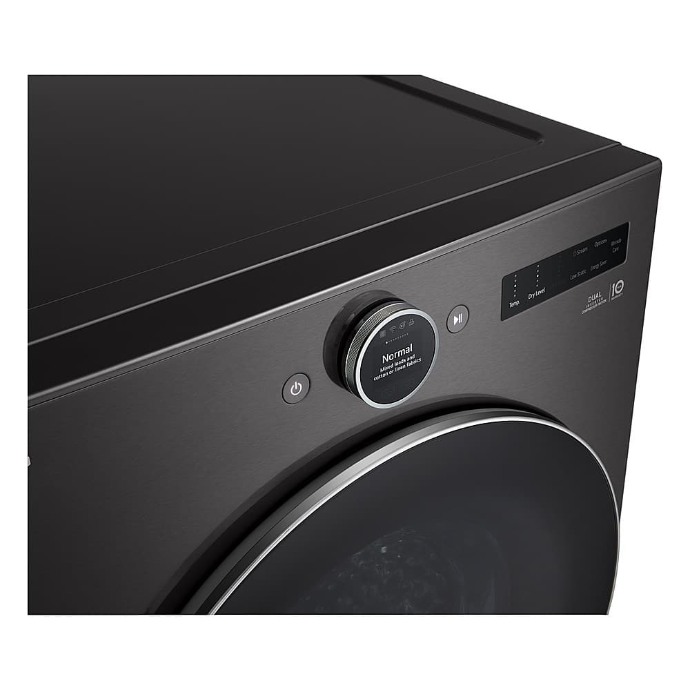 LG - 7.8 Cu. Ft. Stackable Smart Electric Dryer with Ventless Heat Pump Technology - Black Steel