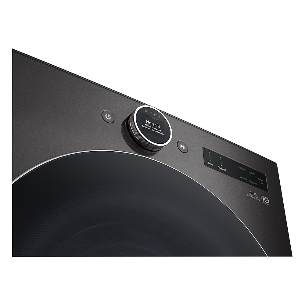 LG - 7.8 Cu. Ft. Stackable Smart Electric Dryer with Ventless Heat Pump Technology - Black Steel
