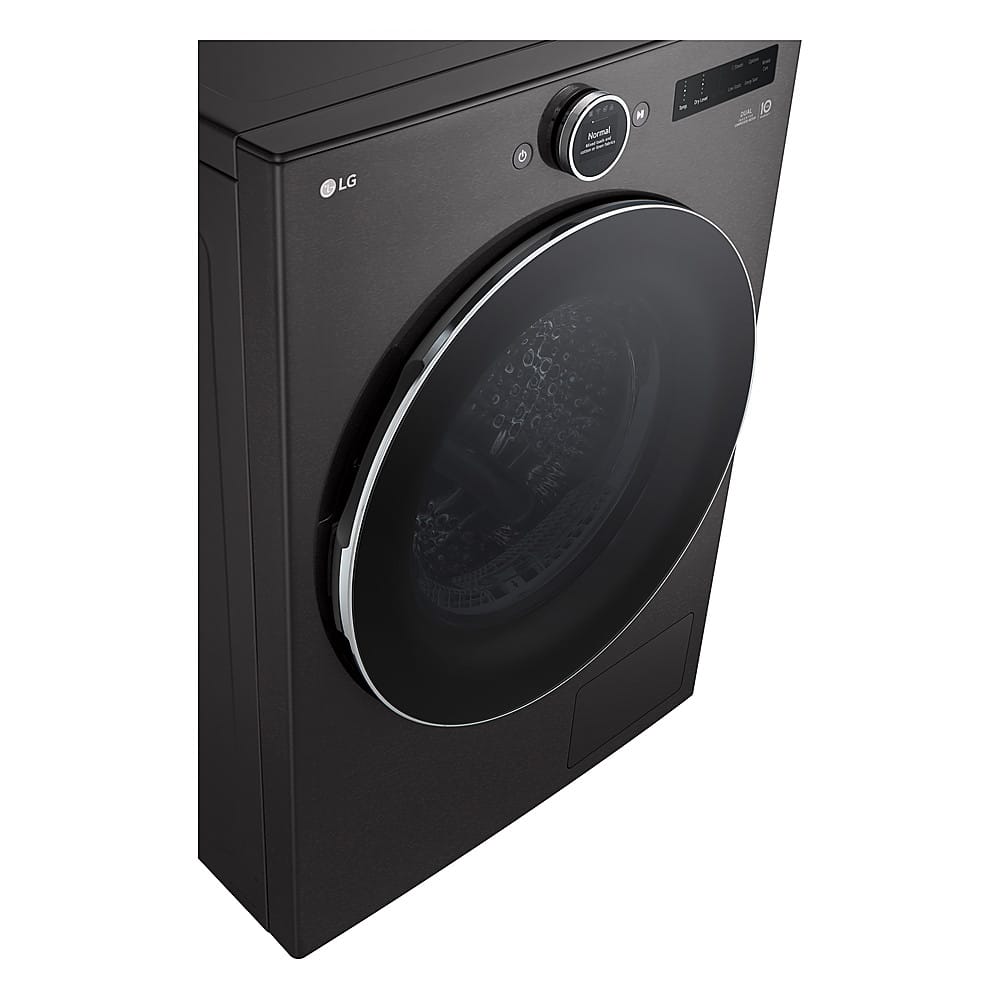 LG - 7.8 Cu. Ft. Stackable Smart Electric Dryer with Ventless Heat Pump Technology - Black Steel