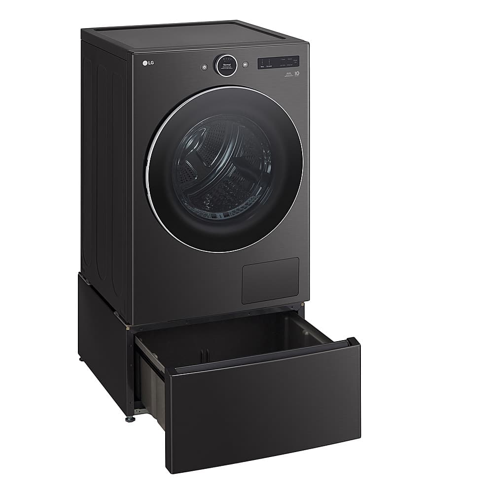 LG - 7.8 Cu. Ft. Stackable Smart Electric Dryer with Ventless Heat Pump Technology - Black Steel