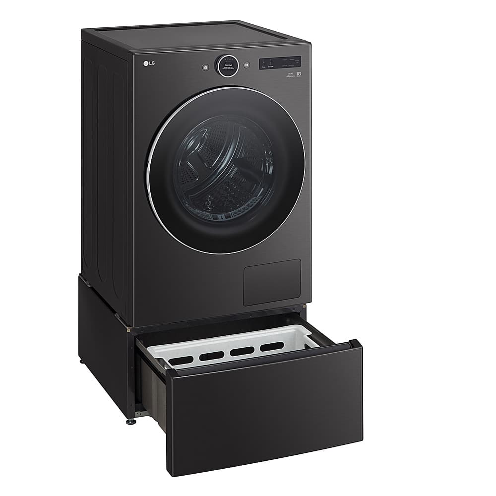 LG - 7.8 Cu. Ft. Stackable Smart Electric Dryer with Ventless Heat Pump Technology - Black Steel