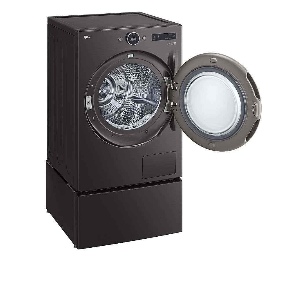 LG - 7.8 Cu. Ft. Stackable Smart Electric Dryer with Ventless Heat Pump Technology - Black Steel