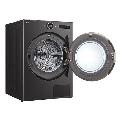 LG - 7.8 Cu. Ft. Stackable Smart Electric Dryer with Ventless Heat Pump Technology - Black Steel