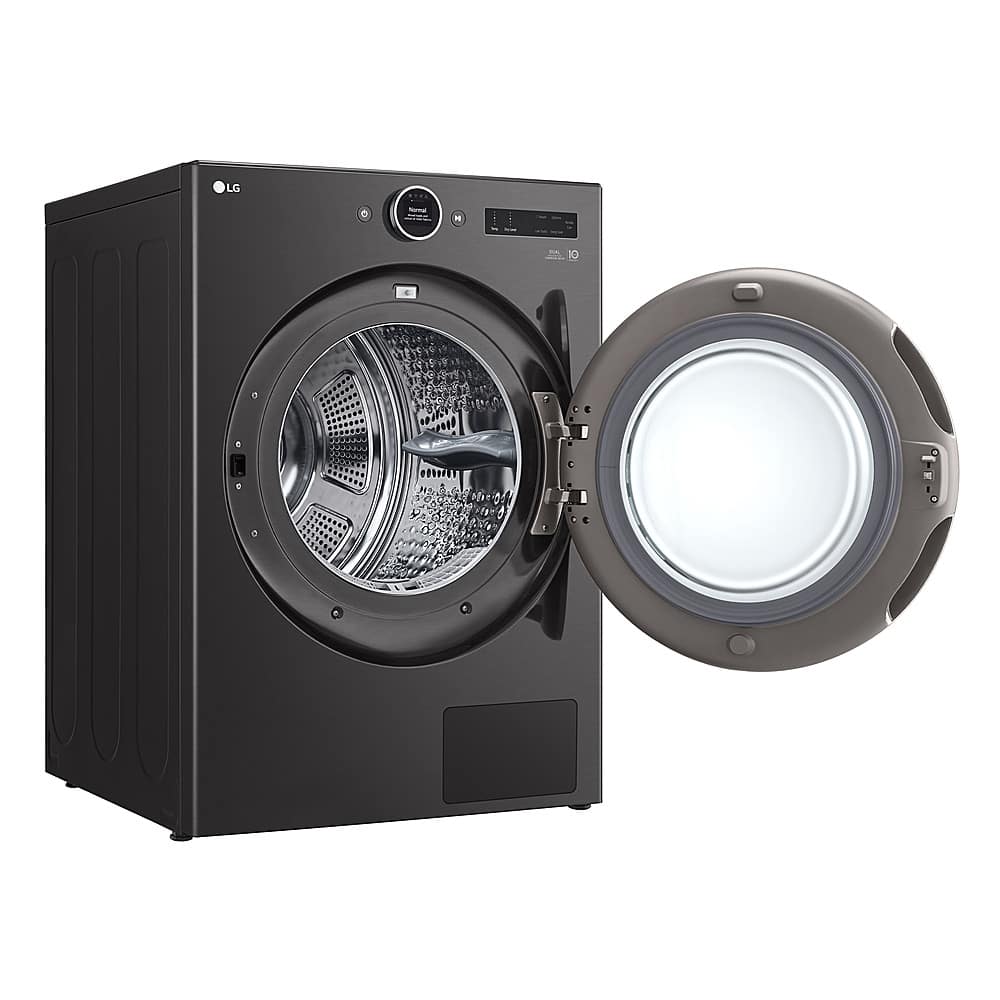 LG - 7.8 Cu. Ft. Stackable Smart Electric Dryer with Ventless Heat Pump Technology - Black Steel