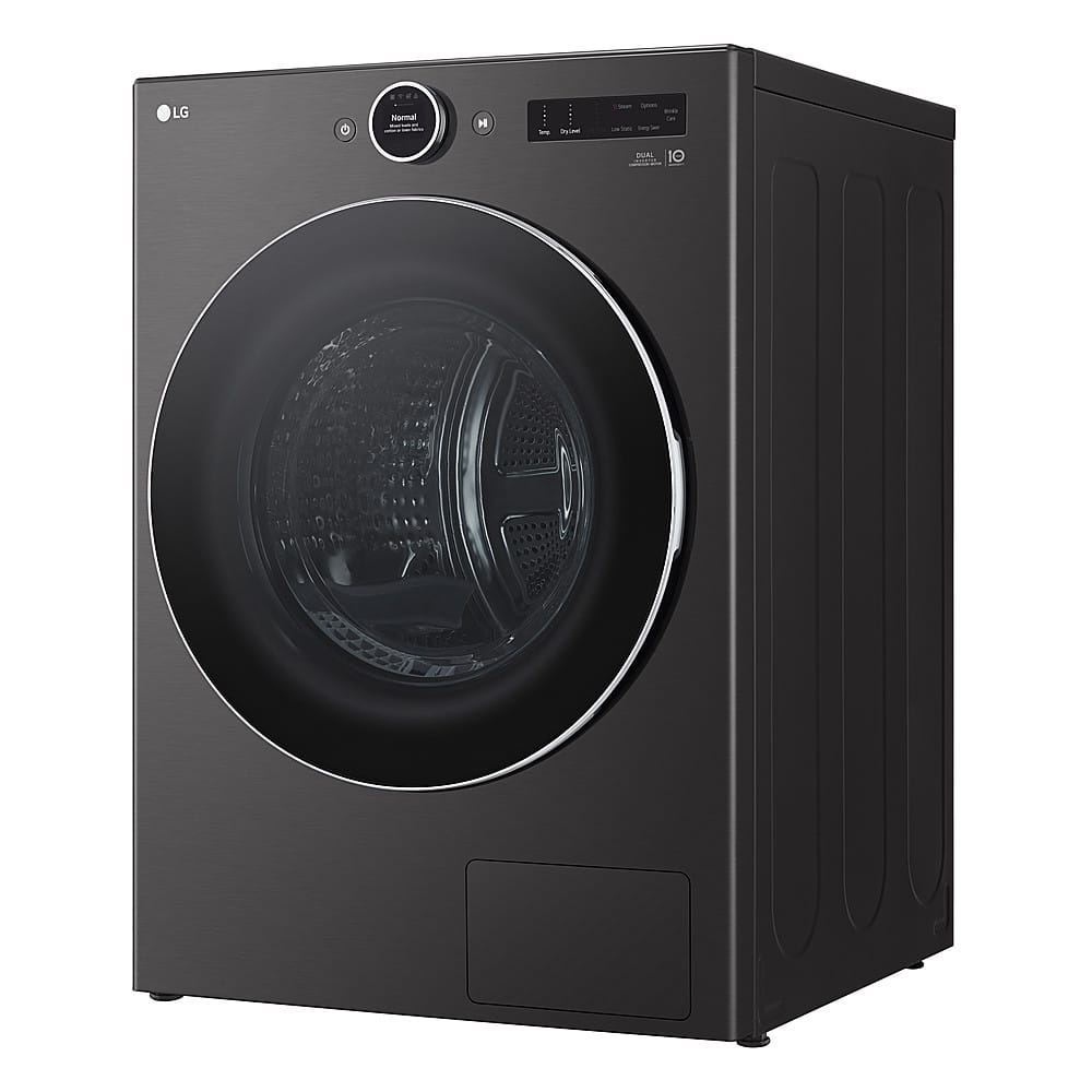 LG - 7.8 Cu. Ft. Stackable Smart Electric Dryer with Ventless Heat Pump Technology - Black Steel