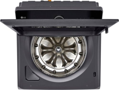 LG - 5.5 Cu. Ft. High Efficiency Smart Top Load Washer with EasyUnload - Matte Black