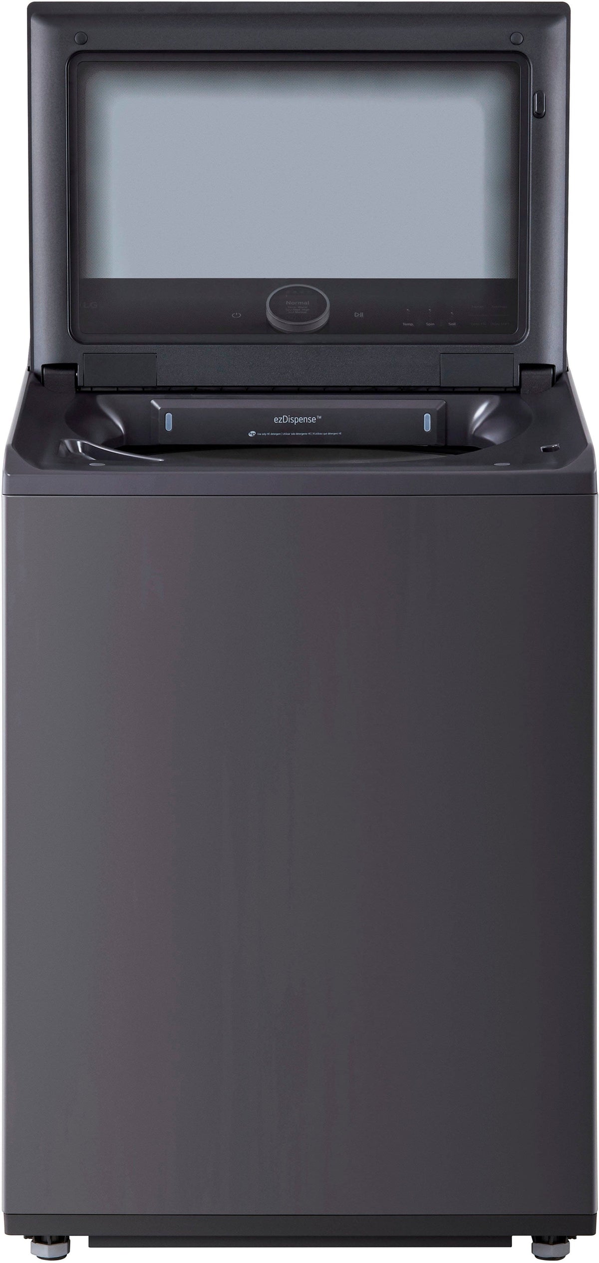LG - 5.5 Cu. Ft. High Efficiency Smart Top Load Washer with EasyUnload - Matte Black