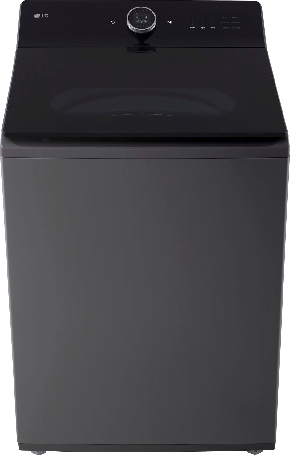 LG - 5.5 Cu. Ft. High Efficiency Smart Top Load Washer with EasyUnload - Matte Black