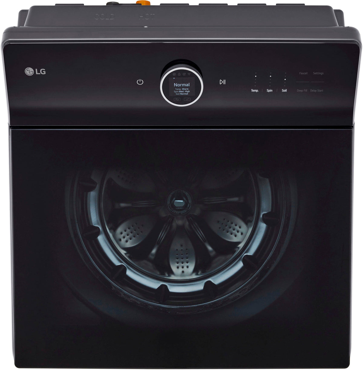 LG - 5.5 Cu. Ft. High Efficiency Smart Top Load Washer with EasyUnload - Matte Black