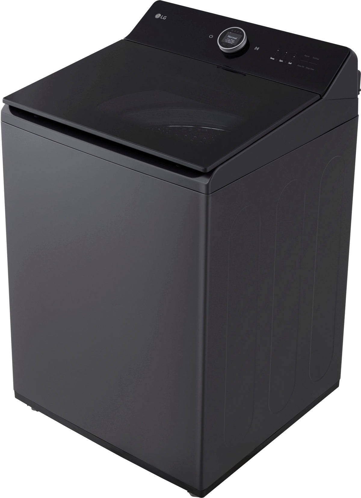 LG - 5.5 Cu. Ft. High Efficiency Smart Top Load Washer with EasyUnload - Matte Black