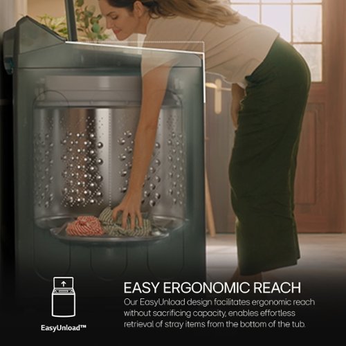 LG - 5.5 Cu. Ft. High Efficiency Smart Top Load Washer with EasyUnload - Matte Black