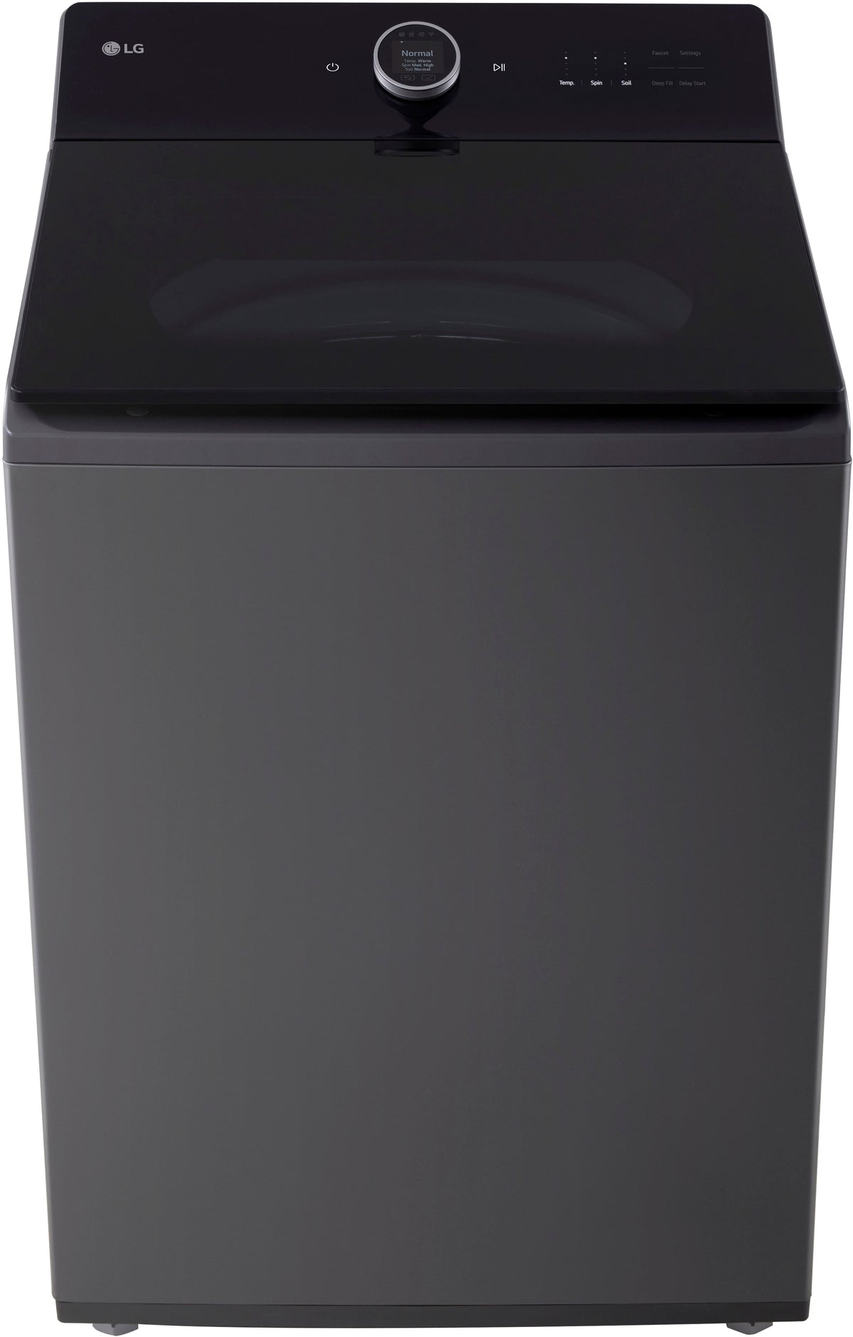 LG - 5.5 Cu. Ft. High Efficiency Smart Top Load Washer with EasyUnload - Matte Black