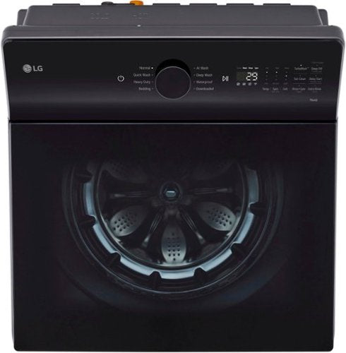LG - 5.5 Cu. Ft. High Efficiency Smart Top Load Washer with EasyUnload - Matte Black