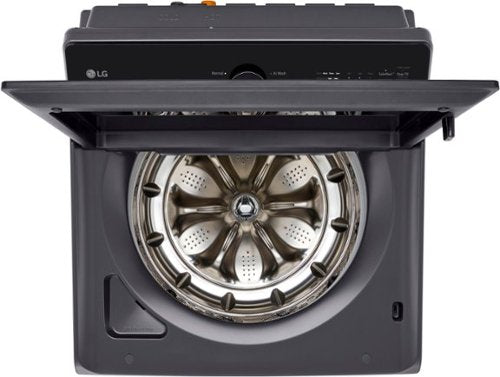 LG - 5.5 Cu. Ft. High Efficiency Smart Top Load Washer with EasyUnload - Matte Black