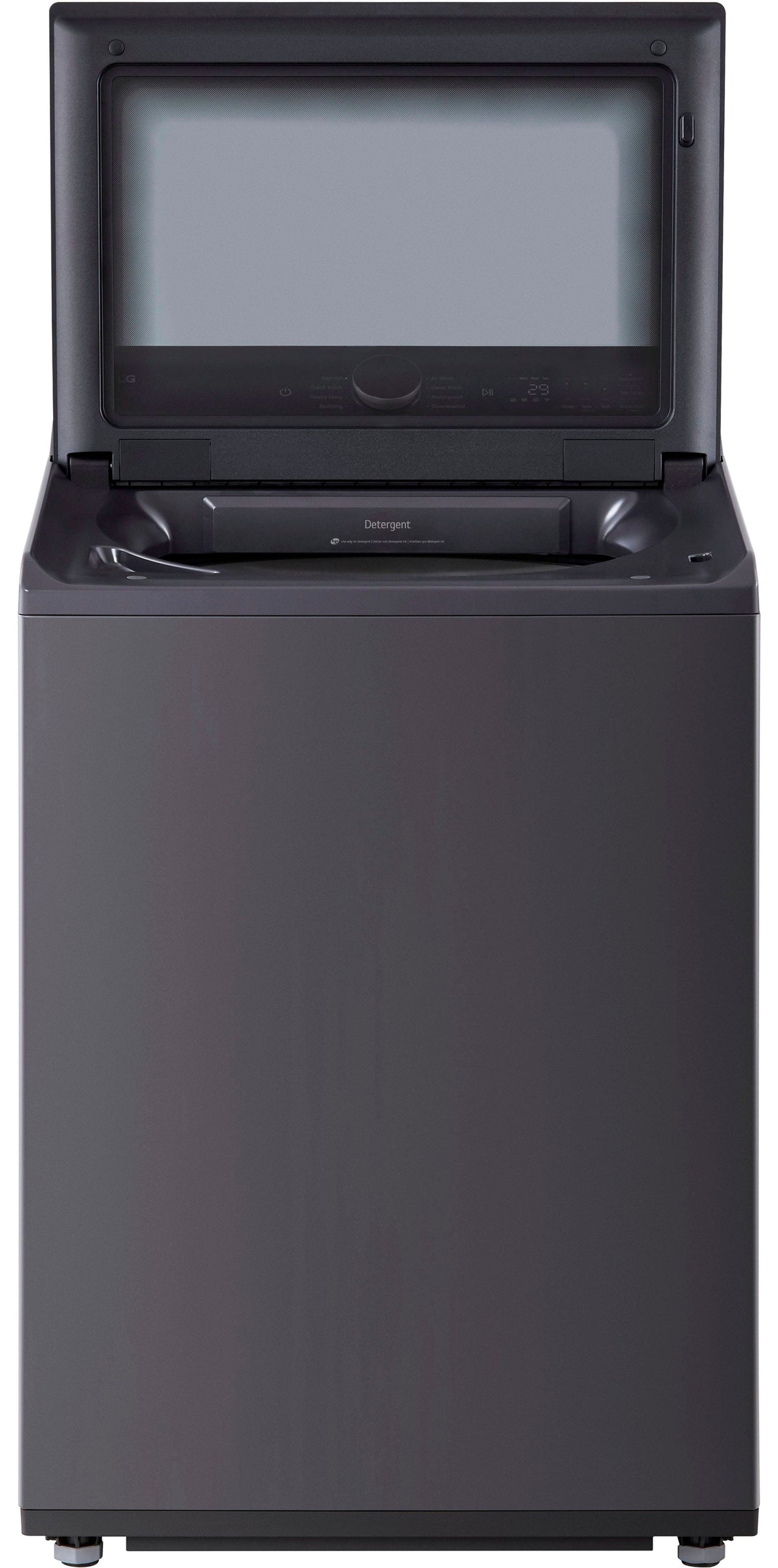 LG - 5.5 Cu. Ft. High Efficiency Smart Top Load Washer with EasyUnload - Matte Black