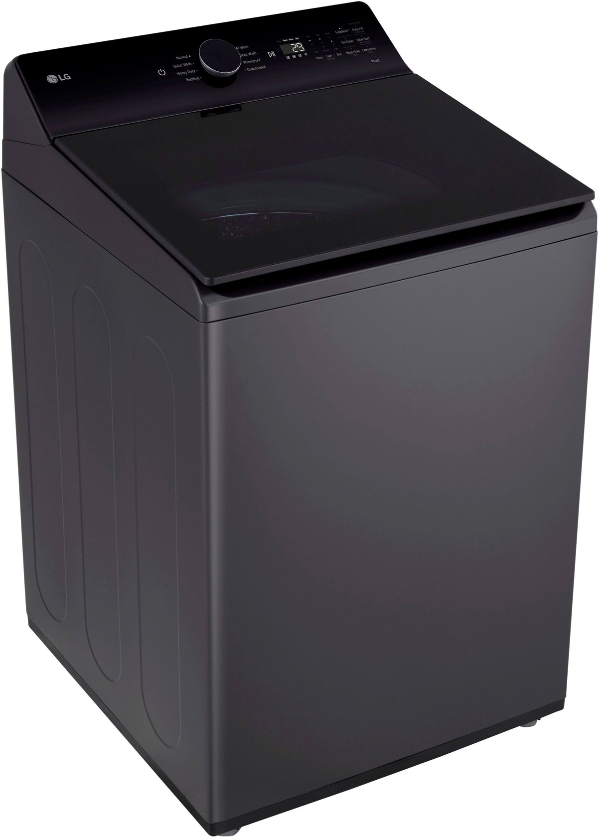 LG - 5.5 Cu. Ft. High Efficiency Smart Top Load Washer with EasyUnload - Matte Black
