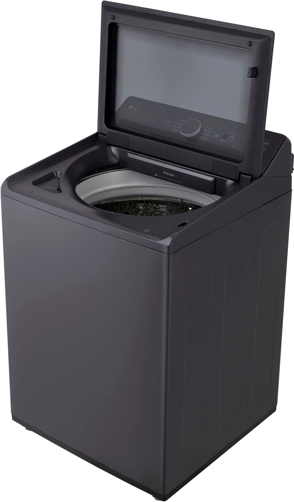 LG - 5.5 Cu. Ft. High Efficiency Smart Top Load Washer with EasyUnload - Matte Black