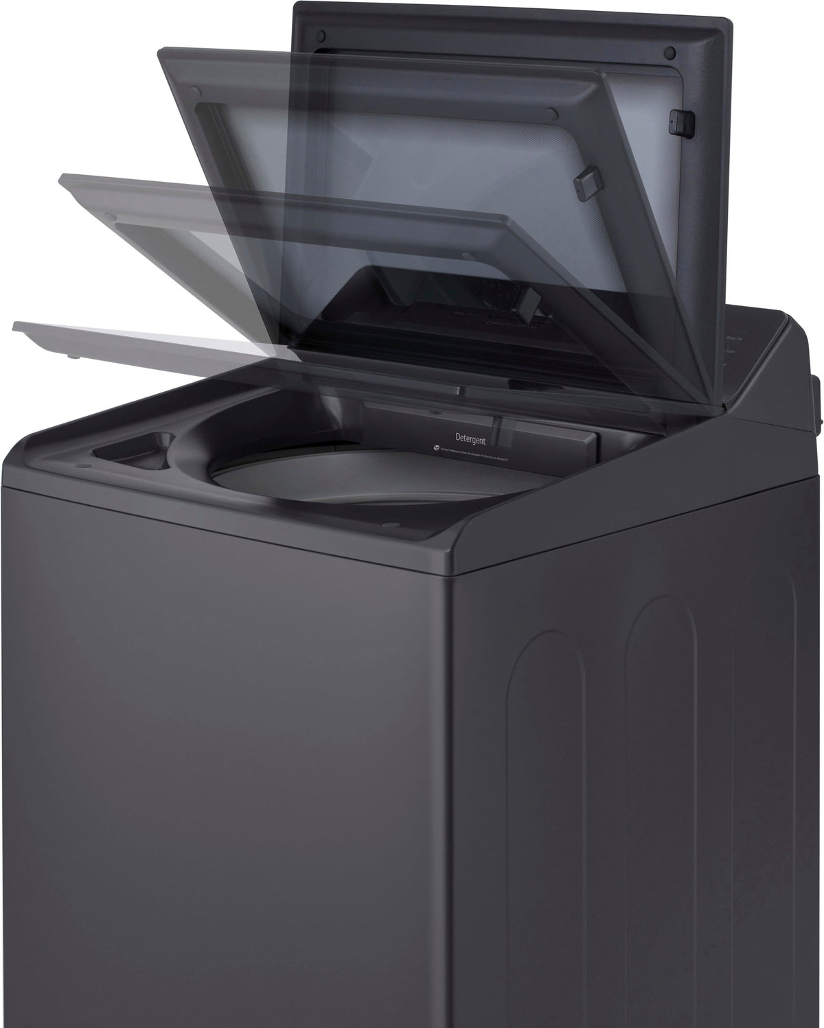 LG - 5.5 Cu. Ft. High Efficiency Smart Top Load Washer with EasyUnload - Matte Black
