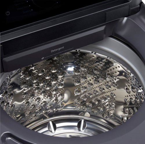 LG - 5.5 Cu. Ft. High Efficiency Smart Top Load Washer with EasyUnload - Matte Black