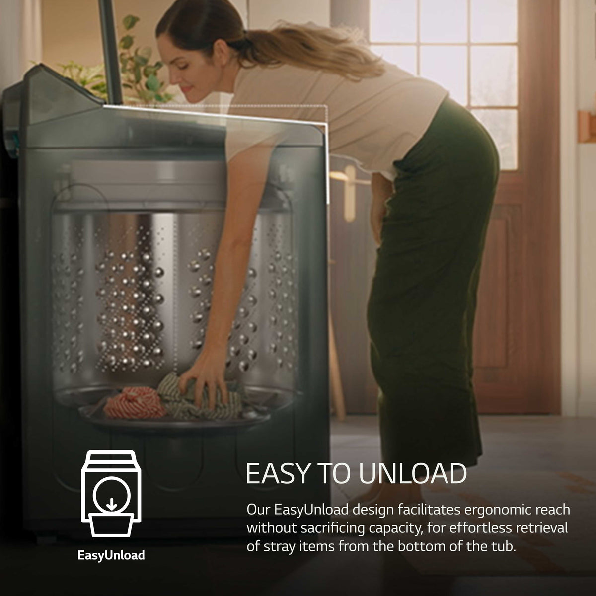 LG - 5.5 Cu. Ft. High Efficiency Smart Top Load Washer with EasyUnload - Matte Black
