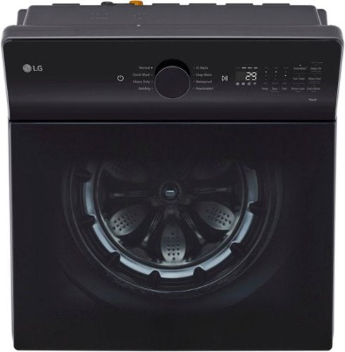 LG - 5.5 Cu. Ft. High Efficiency Smart Top Load Washer with EasyUnload - Matte Black