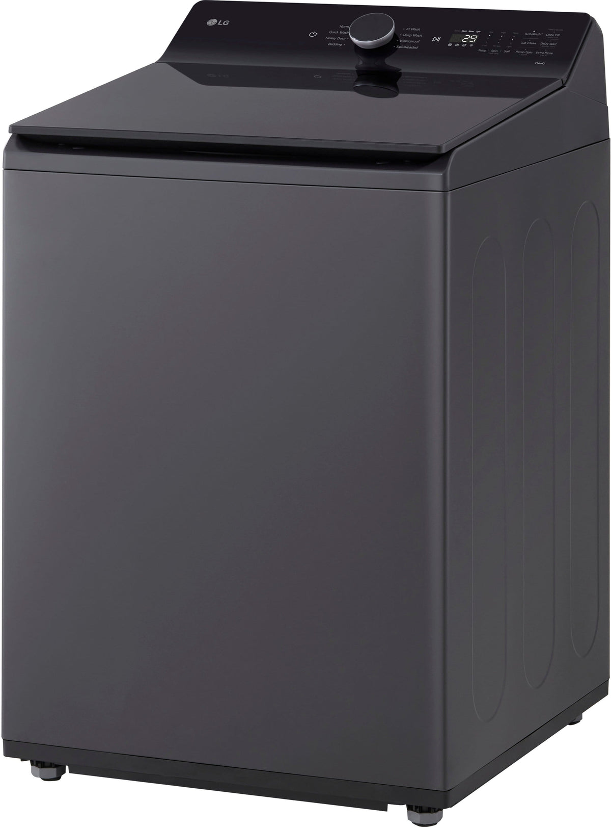 LG - 5.5 Cu. Ft. High Efficiency Smart Top Load Washer with EasyUnload - Matte Black