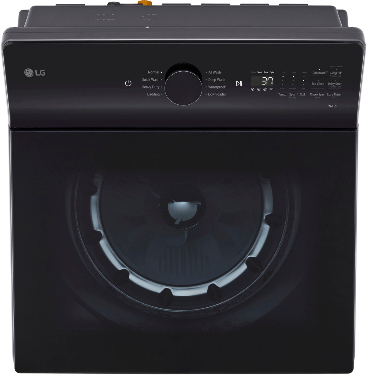 LG - 5.3 Cu. Ft. High Efficiency Smart Top Load Washer with TurboWash3D Technology - Matte Black