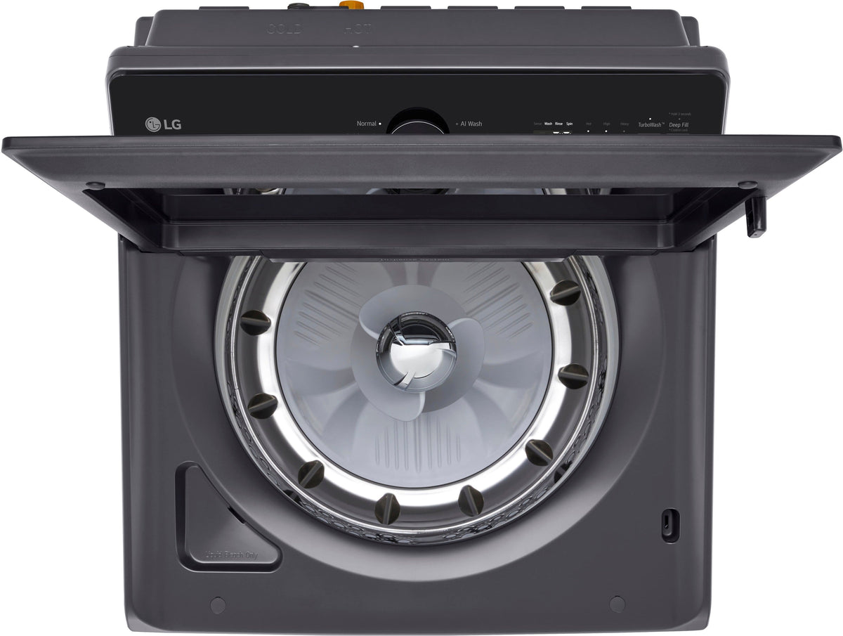 LG - 5.3 Cu. Ft. High Efficiency Smart Top Load Washer with TurboWash3D Technology - Matte Black