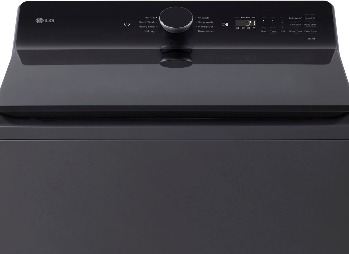 LG - 5.3 Cu. Ft. High Efficiency Smart Top Load Washer with TurboWash3D Technology - Matte Black