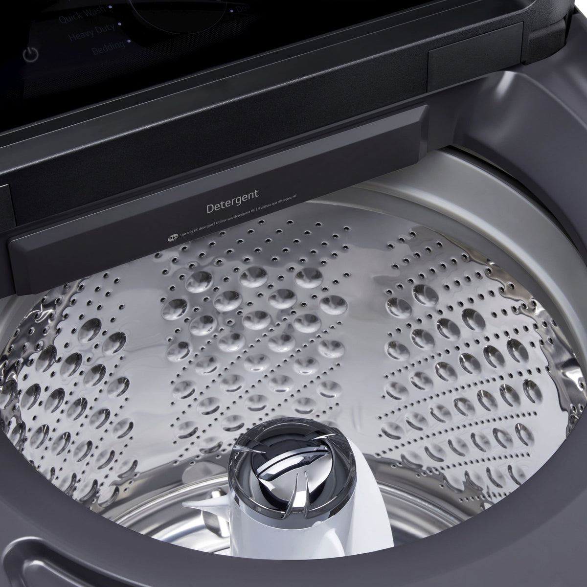 LG - 5.3 Cu. Ft. High Efficiency Smart Top Load Washer with TurboWash3D Technology - Matte Black