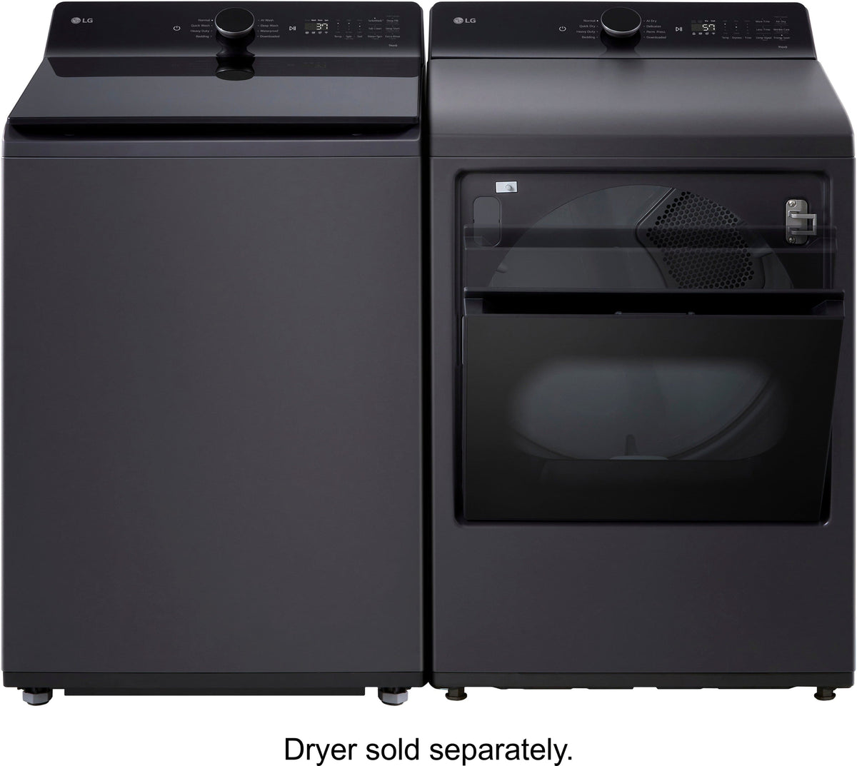 LG - 5.3 Cu. Ft. High Efficiency Smart Top Load Washer with TurboWash3D Technology - Matte Black