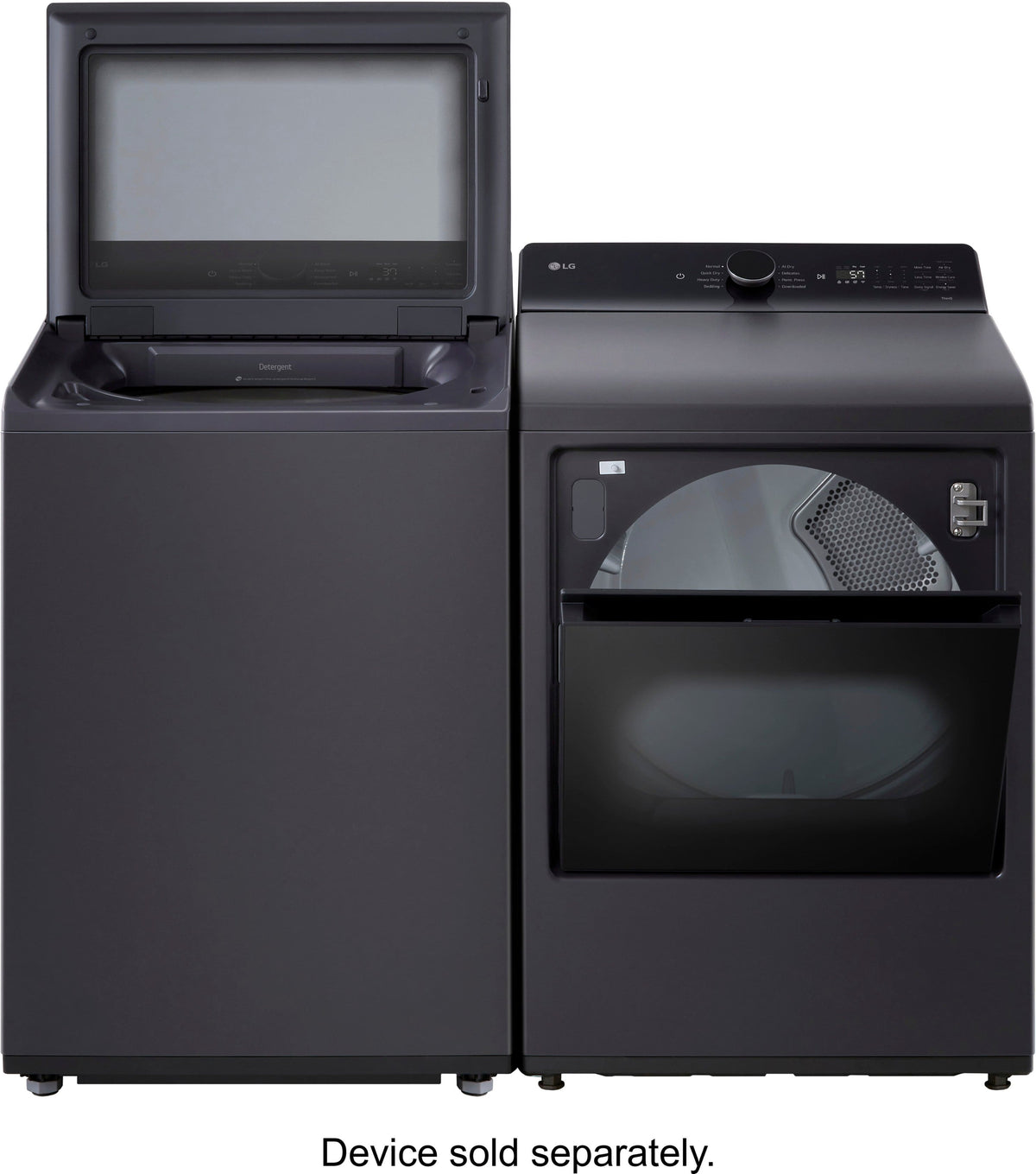 LG - 5.3 Cu. Ft. High Efficiency Smart Top Load Washer with TurboWash3D Technology - Matte Black