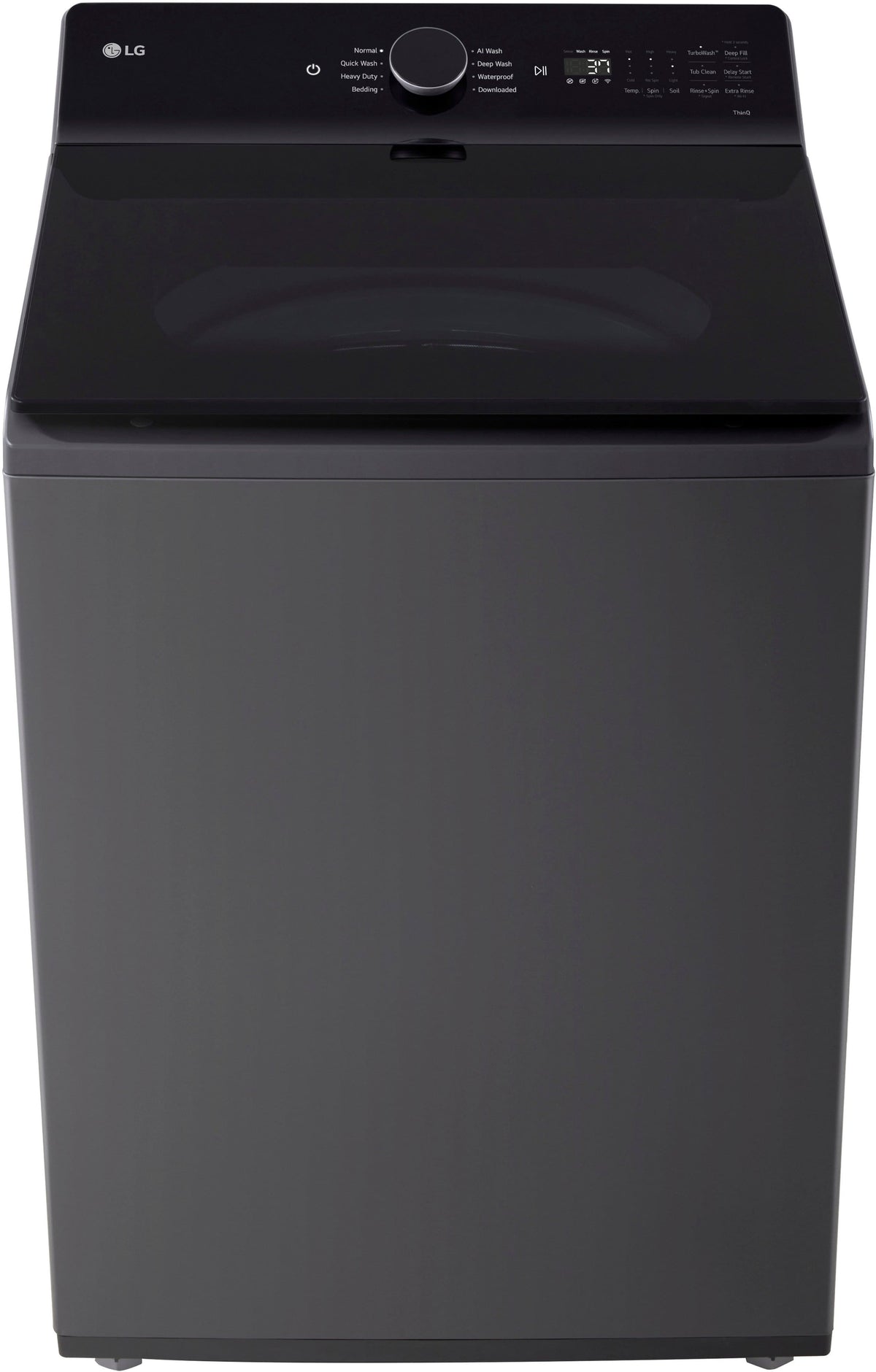 LG - 5.3 Cu. Ft. High Efficiency Smart Top Load Washer with TurboWash3D Technology - Matte Black