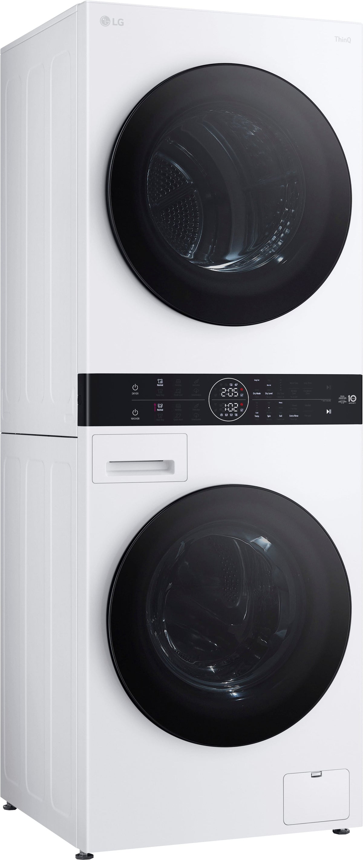 LG - 2.4 Cu. Ft. HE Smart Front Load Washer and 4.2 Cu. Ft. Electric Dryer WashTower wSteam and Ventless Heat Pump Technology - White
