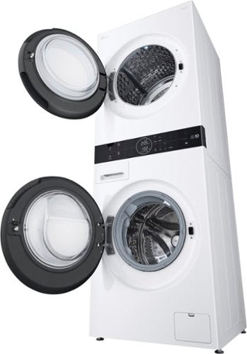 LG - 2.4 Cu. Ft. HE Smart Front Load Washer and 4.2 Cu. Ft. Electric Dryer WashTower wSteam and Ventless Heat Pump Technology - White