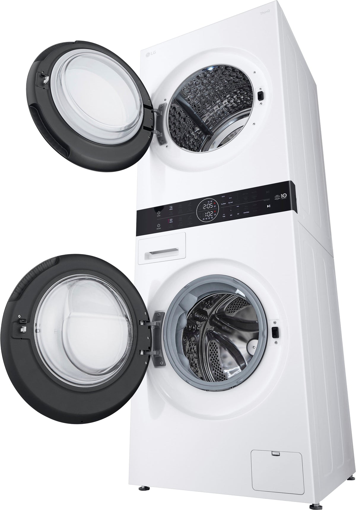 LG - 2.4 Cu. Ft. HE Smart Front Load Washer and 4.2 Cu. Ft. Electric Dryer WashTower wSteam and Ventless Heat Pump Technology - White
