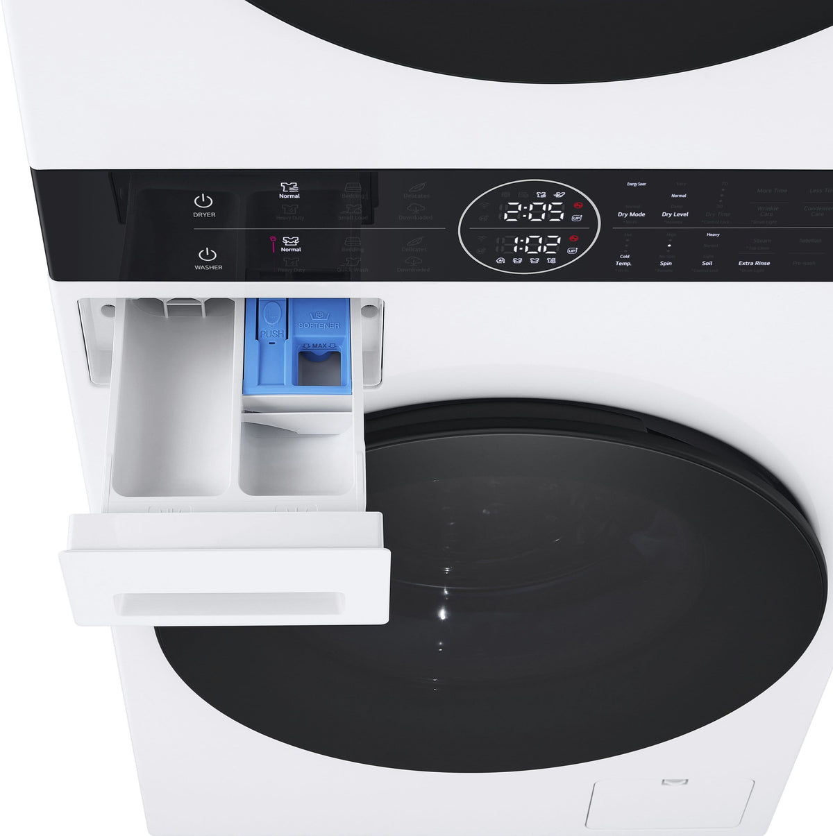 LG - 2.4 Cu. Ft. HE Smart Front Load Washer and 4.2 Cu. Ft. Electric Dryer WashTower wSteam and Ventless Heat Pump Technology - White