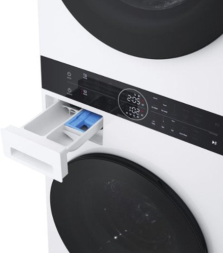 LG - 2.4 Cu. Ft. HE Smart Front Load Washer and 4.2 Cu. Ft. Electric Dryer WashTower wSteam and Ventless Heat Pump Technology - White