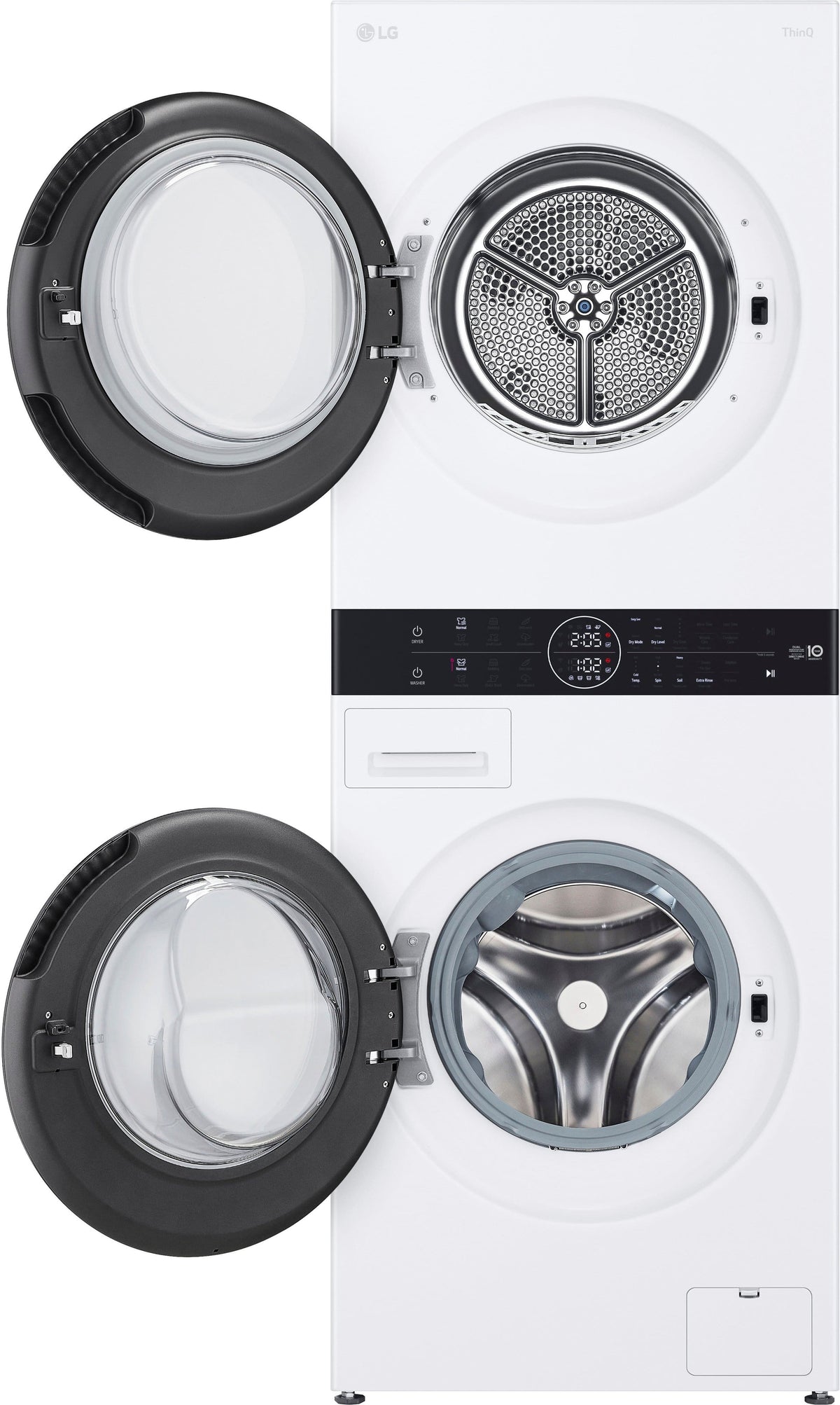LG - 2.4 Cu. Ft. HE Smart Front Load Washer and 4.2 Cu. Ft. Electric Dryer WashTower wSteam and Ventless Heat Pump Technology - White