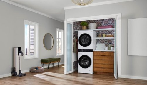 LG - 2.4 Cu. Ft. HE Smart Front Load Washer and 4.2 Cu. Ft. Electric Dryer WashTower wSteam and Ventless Heat Pump Technology - White