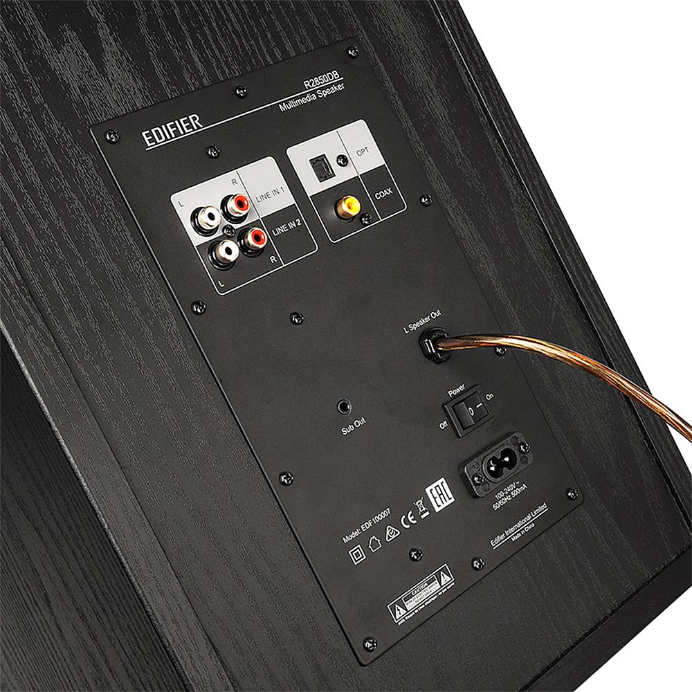 Edifier - R2850DB Active Bookshelf Speakers, Computer Speakers - Bluetooth and Optical Input - 2.0 Studio Monitor Speaker - Black